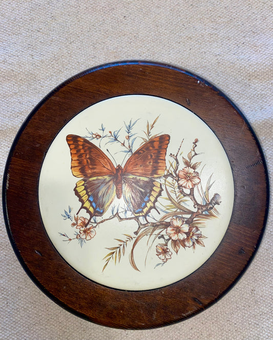 1970s Ceramic Tile Butterfly Hot Plate